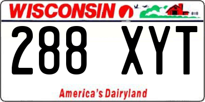 WI license plate 288XYT