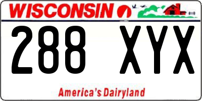 WI license plate 288XYX