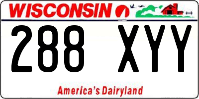 WI license plate 288XYY