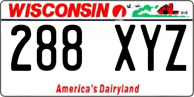 WI license plate 288XYZ