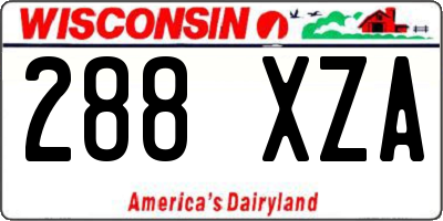 WI license plate 288XZA