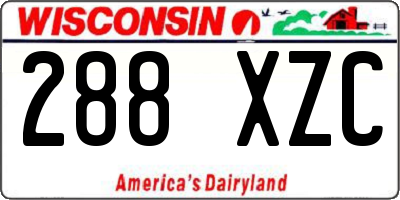 WI license plate 288XZC