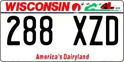 WI license plate 288XZD