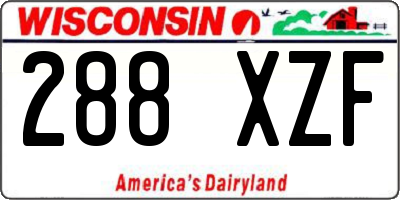 WI license plate 288XZF