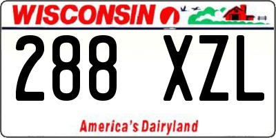 WI license plate 288XZL
