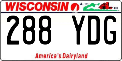 WI license plate 288YDG