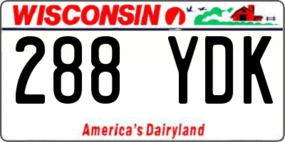 WI license plate 288YDK