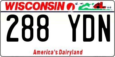 WI license plate 288YDN