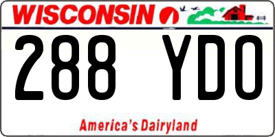 WI license plate 288YDO