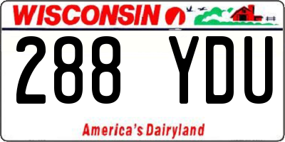 WI license plate 288YDU