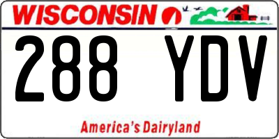 WI license plate 288YDV