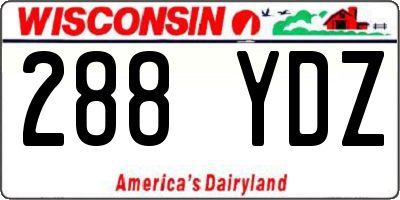WI license plate 288YDZ