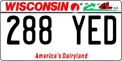 WI license plate 288YED
