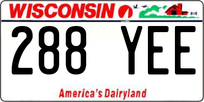 WI license plate 288YEE