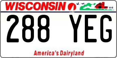 WI license plate 288YEG