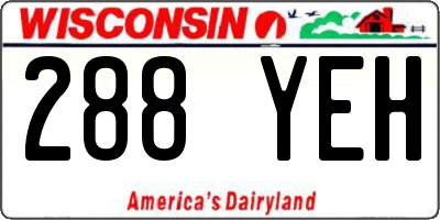 WI license plate 288YEH
