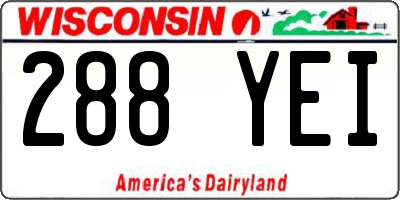 WI license plate 288YEI