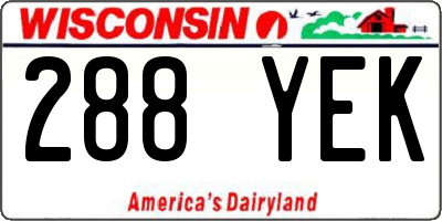 WI license plate 288YEK