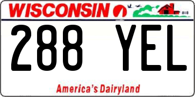 WI license plate 288YEL