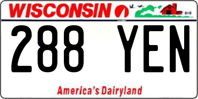 WI license plate 288YEN