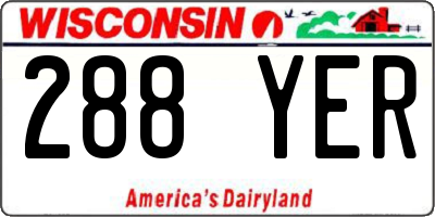 WI license plate 288YER