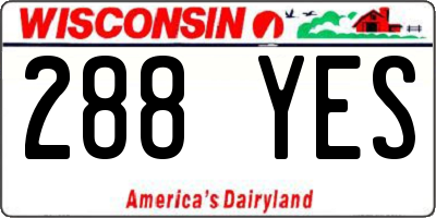 WI license plate 288YES
