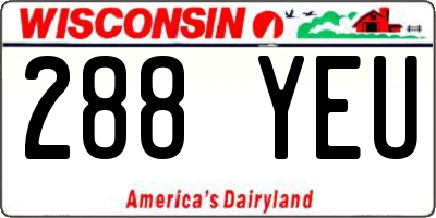 WI license plate 288YEU
