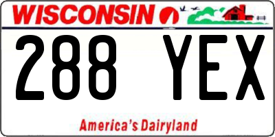 WI license plate 288YEX