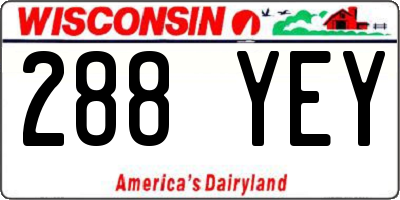 WI license plate 288YEY