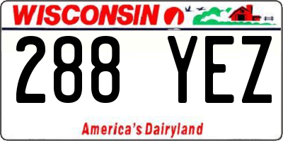 WI license plate 288YEZ