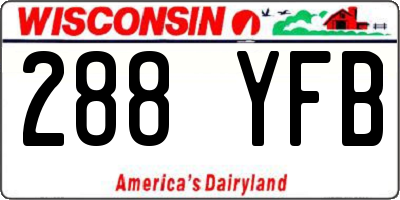 WI license plate 288YFB