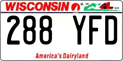 WI license plate 288YFD