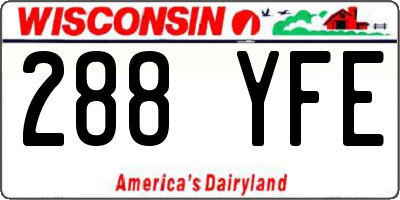 WI license plate 288YFE