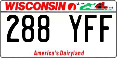 WI license plate 288YFF