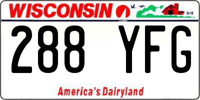 WI license plate 288YFG