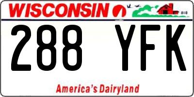 WI license plate 288YFK