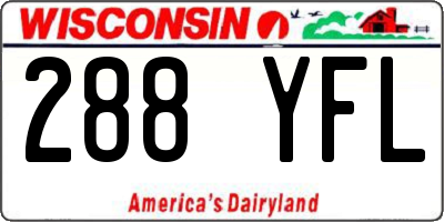WI license plate 288YFL