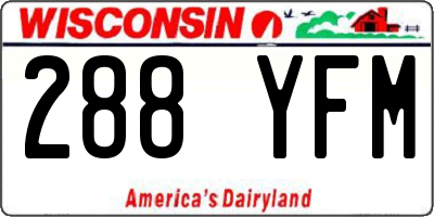 WI license plate 288YFM