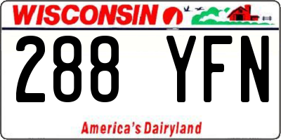 WI license plate 288YFN