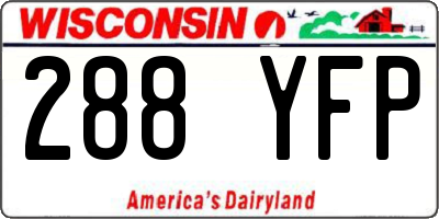 WI license plate 288YFP