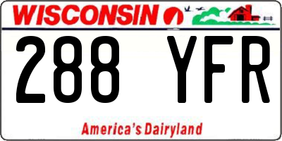 WI license plate 288YFR