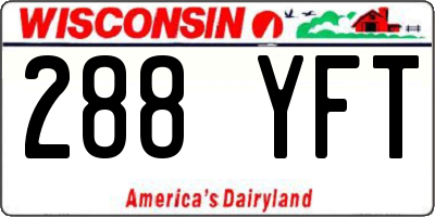 WI license plate 288YFT