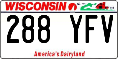 WI license plate 288YFV