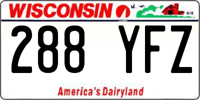 WI license plate 288YFZ