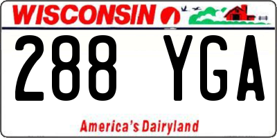 WI license plate 288YGA