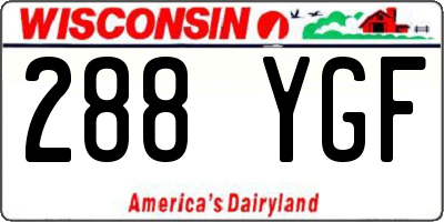 WI license plate 288YGF