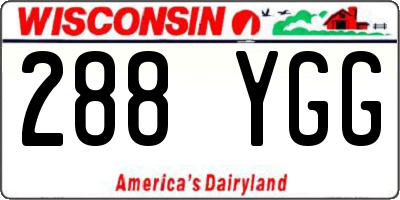 WI license plate 288YGG