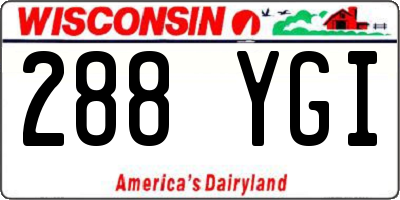 WI license plate 288YGI