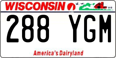 WI license plate 288YGM