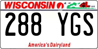 WI license plate 288YGS